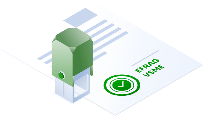Isometric stamp marking a document EFRAG VSME